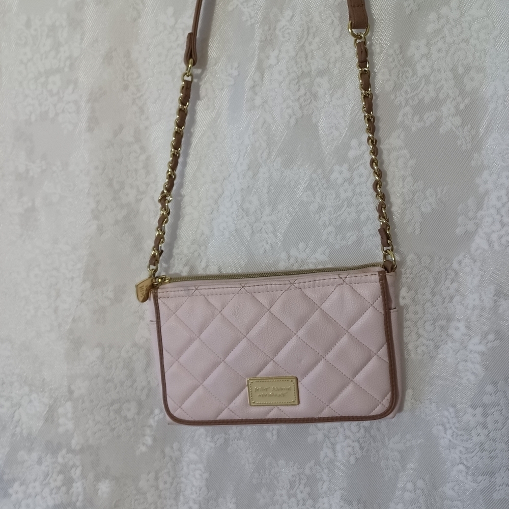 Betsey Johnson Designer Basic Small Quilted Leather Purse Crossbody Bag